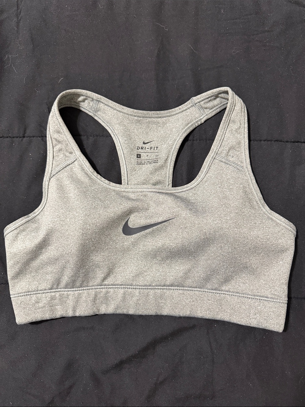 Nike Gray Dri-FIT Racerback Sports Bra
